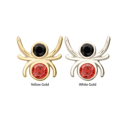 Invictus 14Kt Gold Threadless Spider Top with Double Bezel Gem