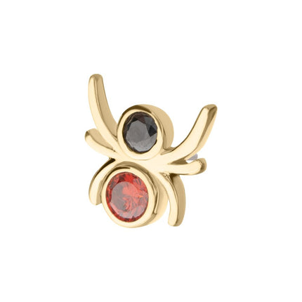 Invictus 14Kt Gold Threadless Spider Top with Double Bezel Gem