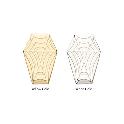 Invictus 14Kt Gold Threadless Coffin Top with Carved Spiderweb