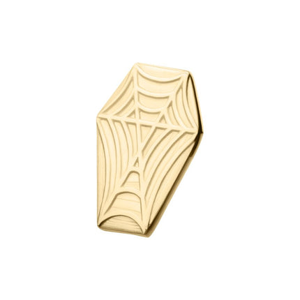 Invictus 14Kt Gold Threadless Coffin Top with Carved Spiderweb