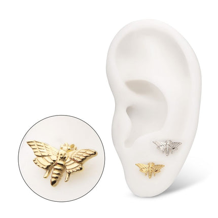 Invictus 14Kt Gold Threadless Moth Top