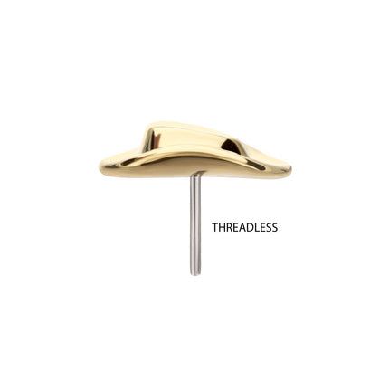 Invictus 14Kt Yellow Gold Threadless 2D Molded Cowboy Hat Top