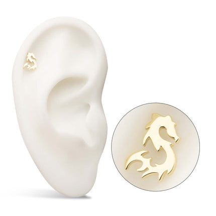 Invictus 14Kt Yellow Gold Threadless Eastern Dragon Top