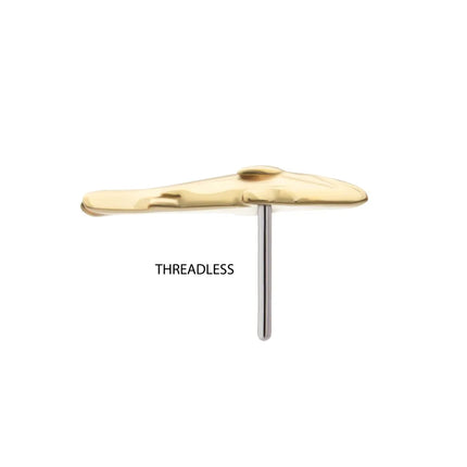 Invictus 14Kt Yellow Gold Threadless 2D Shark Top