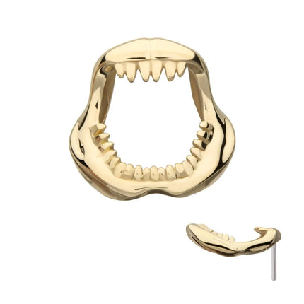 Invictus 14kt Yellow Gold Threadless Casted Shark Jaws Top