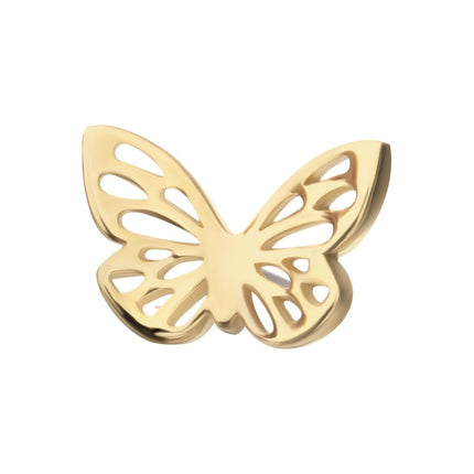 Invictus 14Kt Yellow Gold Threadless Cut Out Butterfly Top