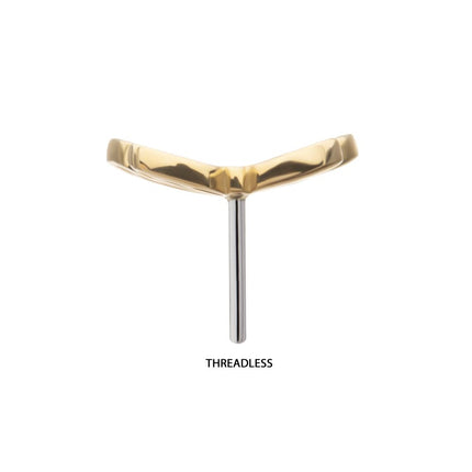 Invictus 14Kt Yellow Gold Threadless Cut Out Butterfly Top