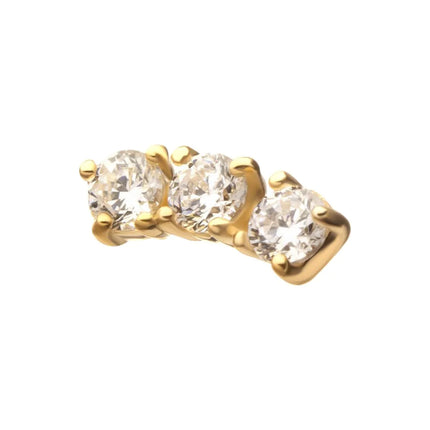 Invictus 14Kt Gold Threadless Centered Gem Curved Cluster Top