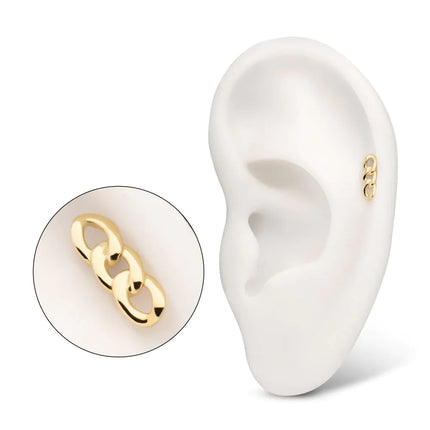 Invictus 14Kt Yellow Gold Threadless 3-Link Chain Top