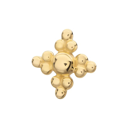 Invictus 14Kt Yellow Gold Threadless Tri-bead Flower Top