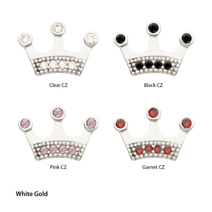 Invictus 14Kt Gold Threadless Bezel CZ Gem Edge Crown Top