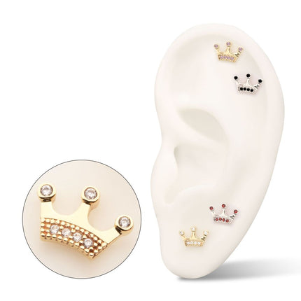 Invictus 14Kt Gold Threadless Bezel CZ Gem Edge Crown Top