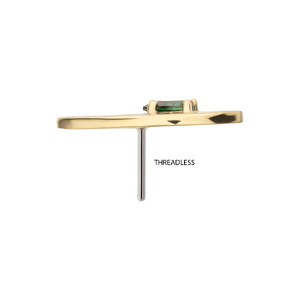 Invictus 14Kt Yellow Gold Threadless Prong Set Teardrop CZ Gem on a Radiant Teardrop Shape Top