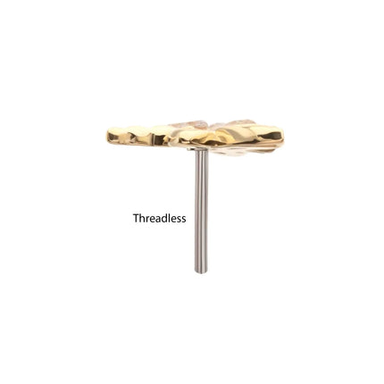 Invictus 14Kt Yellow Gold Threadless Marquise Wing Dragonfly Top