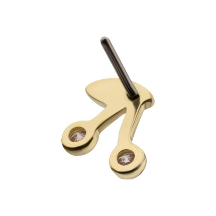 Invictus 14Kt Yellow Gold Threadless Double Round Bezel Gem Cherry Top