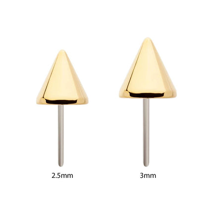 Invictus 14Kt Yellow Gold Threadless Spike Top
