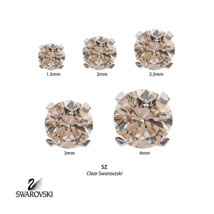 Invictus 14Kt White Gold Threadless with Prong Set Round CZ Top