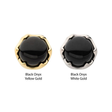 Invictus 14Kt Gold Threadless 6 Prong Black Onyx Top