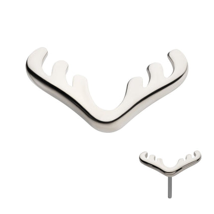 Invictus 14Kt White Gold Threadless Reindeer Top