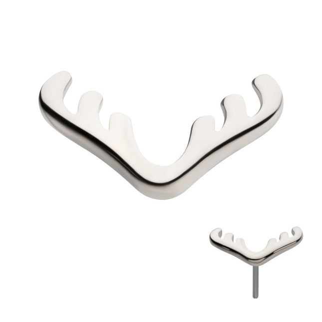 Invictus 14Kt White Gold Threadless Reindeer Top