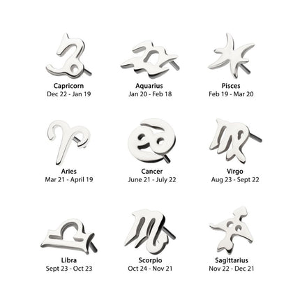 Invictus 14Kt White Gold Threadless Zodiac Sign Tops