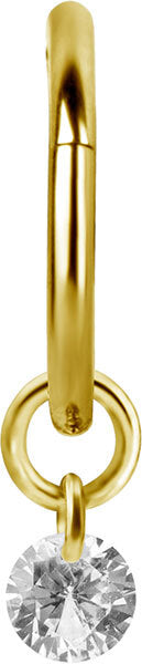 Bright Gold Hinged Segment Ring Round Charm