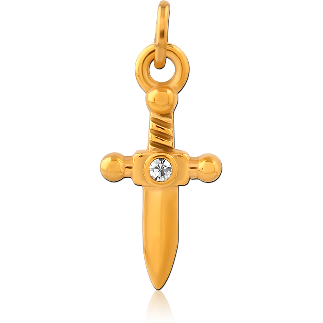 Gold Plated Dager Charm with jewel