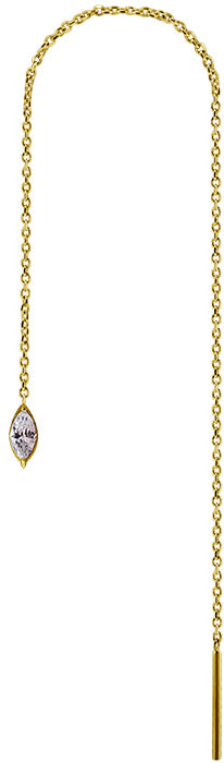 Bright Gold Threader Chain with Marquise Jewel