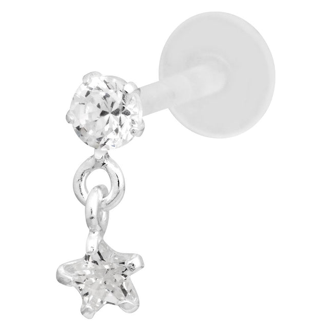 Bioplast Crystal Hanging Star Tragus Labret