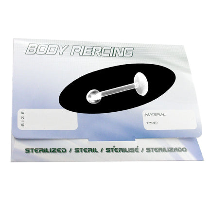 Pre Sterilized Bioplast Labret with Clear Ball