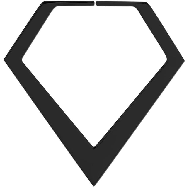 Black Steel Annealed Diamond Plug Hoop