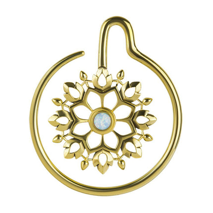 Ornate Brass Opal Ear Weight Hanger