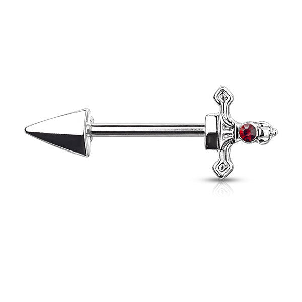 Elstern Steel Jewelled Dagger Nipple Barbell