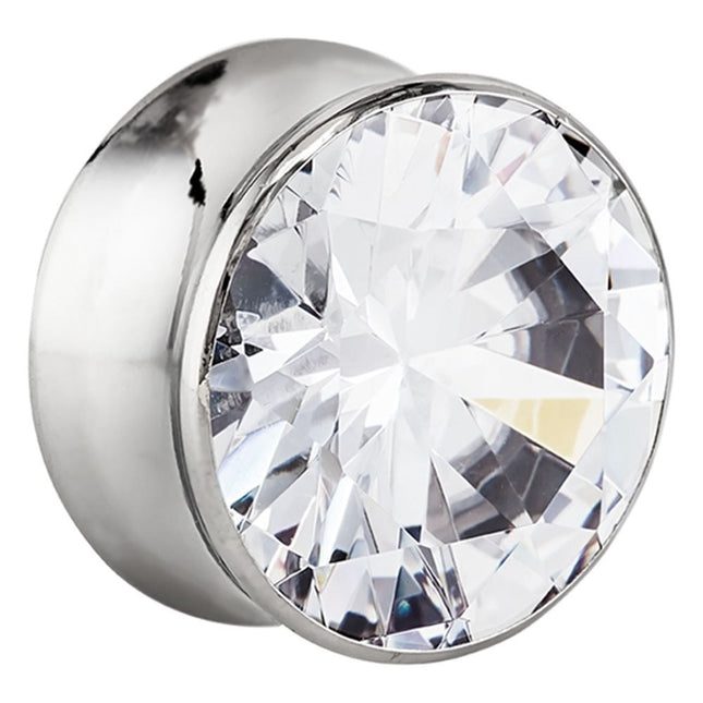 Steel Large Gem Double Flared Plug