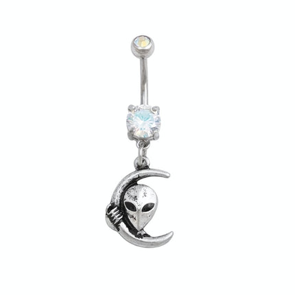 Alien Moon Dangle Plated Fashion Navel