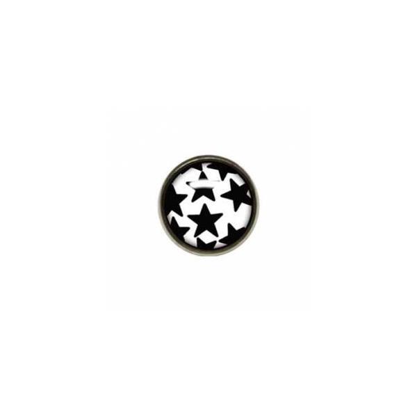 Titanium Highline Black Stars on White Ikon Disc for Dermal Anchors