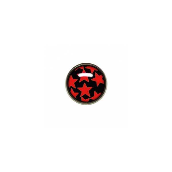 Titanium Highline Red Stars on Black Ikon Disc for Dermal Anchors