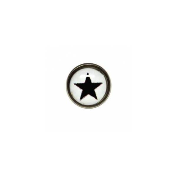 Titanium Highline Black Star on White Ikon Disc for Dermal Anchors