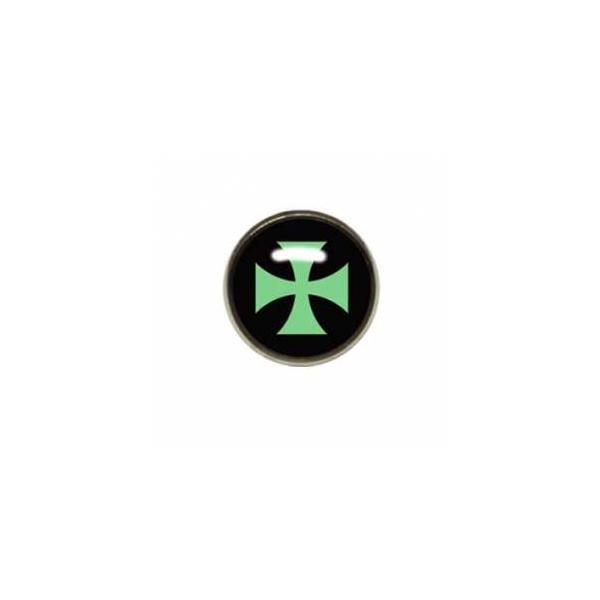Titanium Highline Green Cross on Black Ikon Disc for Dermal Anchors