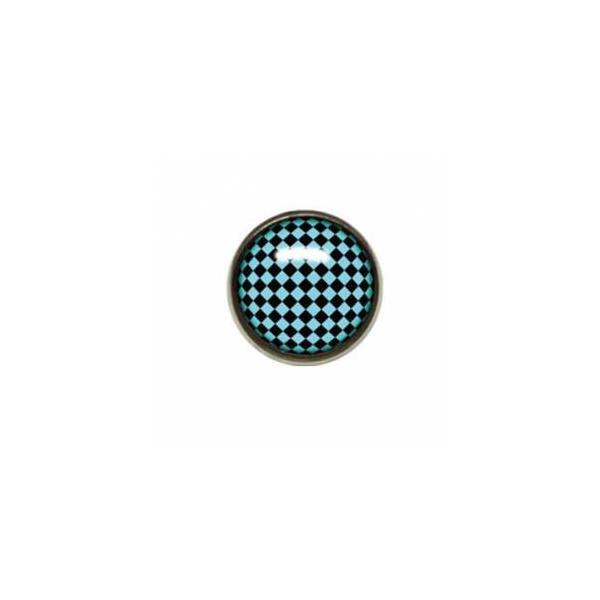 Titanium Highline Black/Turquoise Chessboard Ikon Disc for Dermal Anchors