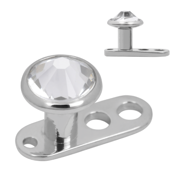 Titanium Highline 3 Hole Base Dermal Anchor with Disc