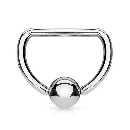 Steel 'D' Shaped Captive Bead Ring