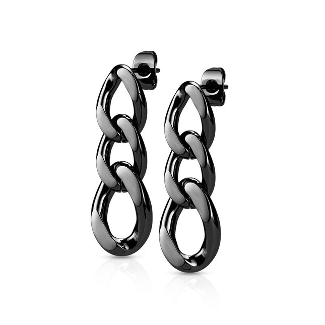 Pair of 316L Chain Link Dangle Stud Earrings