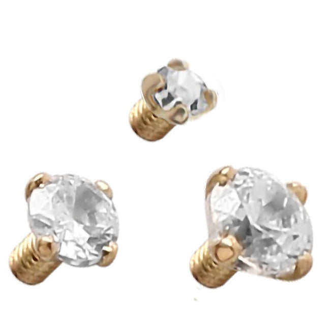 Elstern 14ct Yellow Gold Internally Threaded Prong Set Jewelled Attachment