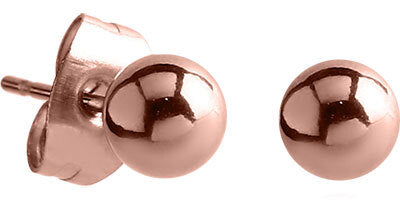 Surgical Steel 3mm Ball Ear Studs In Silver, Gold, Rose Gold & Black PVD