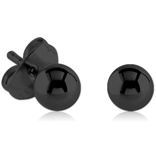 Surgical Steel 3mm Ball Ear Studs In Silver, Gold, Rose Gold & Black PVD