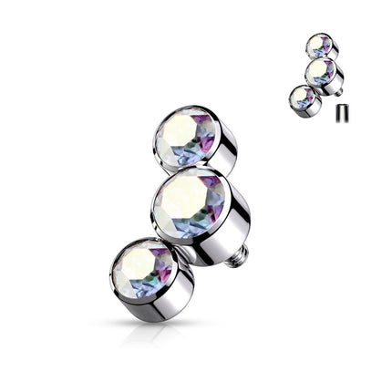 3 Round Bezel Set Internally Threaded Attachment