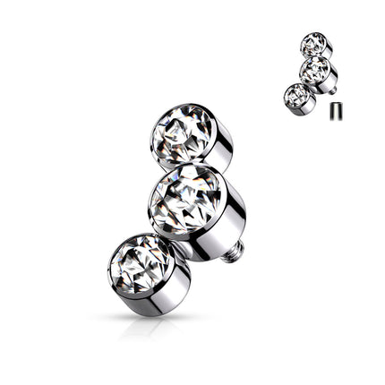 3 Round Bezel Set Internally Threaded Attachment