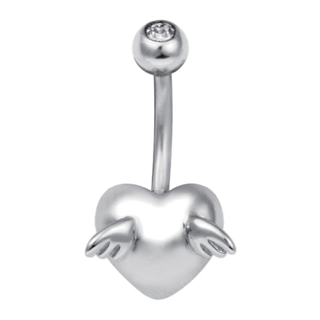 Surgical Steel Cute Winged Heart Fashion Navel