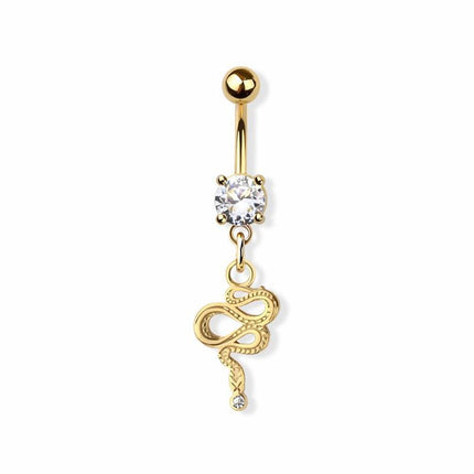 Snake dangle 316l surgical steel navel belly ring